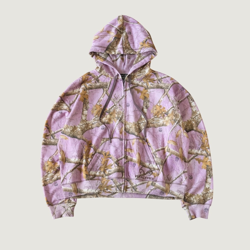Dolls Kill x RealTree Hoodie Oversized Camo Pink Cotton Blend Size M Streetwear